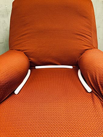 Goldenlinens One Piece Stretch Recliner Chair Furniture Slipcovers with Remote Pocket Fit Most Recliner Chairs (Orange)