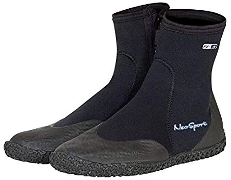 Neo Sport Premium Neoprene Men & Women Wetsuit Boots, Shoes with puncture resistant sole 3mm, 5mm & 7mm for warm, moderate or cold water for watersports: beach, boat, lake, mud, kayak and more! Sizes 4 - 16