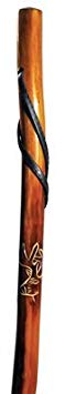 SE Hand Carved Design Wood Walking Hiking Hike Stick Cane Staff 55"