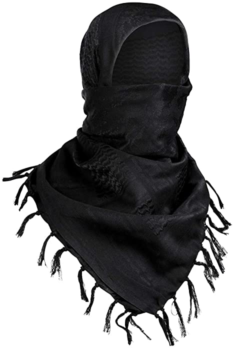 FREE SOLDIER 100% Cotton Scarf Military Shemagh Tactical Desert Keffiyeh Head Neck Scarf Arab Wrap with Tassel 43x43 inches