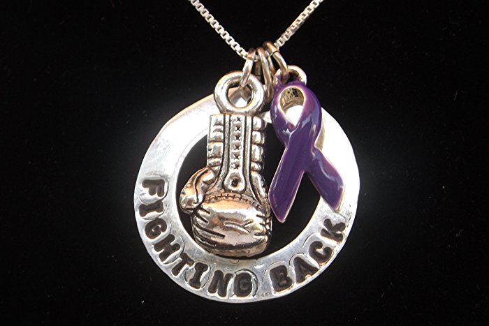 Purple Awareness Ribbon necklace