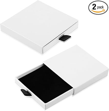 Yolev 2 Pack Jewelry Gift Boxes Cardboard Jewelry Boxes, 2.9x3.1x0.7Inch Small Gift Boxes for Bracelets Earrings Necklaces Jewelry Gift (White)