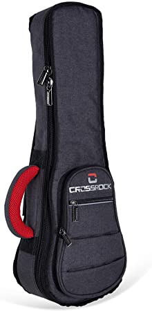 Crossrock Concert Ukulele Bag with 10mm Padded Backpack Straps in Dark Grey (CRSG107CUDG)