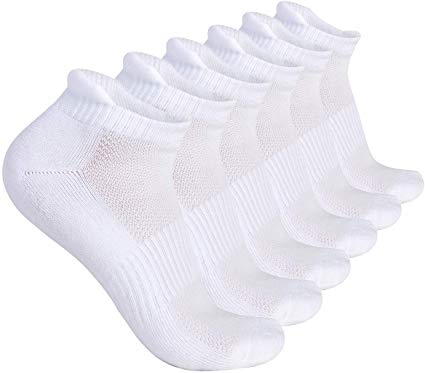 CADITEX Men's Low Cut Running Sock Cotton 6 Pairs Performance Comfort No Show Athletic Cushion Socks