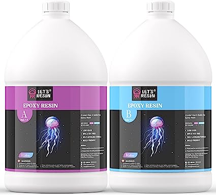 LET'S RESIN Epoxy Resin, 2 Gallon Epoxy Resin Supplies,Bubble Free & Crystal Clear Casting Resin,Fast Curing Resin for Table Top, Countertop, River Table, Wood, Jewelry Making,Art,Craft