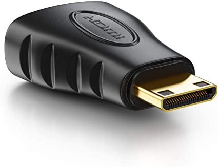 deleyCON HDMI to Mini HDMI Adapter - HDMI Female to Mini HDMI Jack 1920x1200 Full HD 1080p Video Adapter - Black