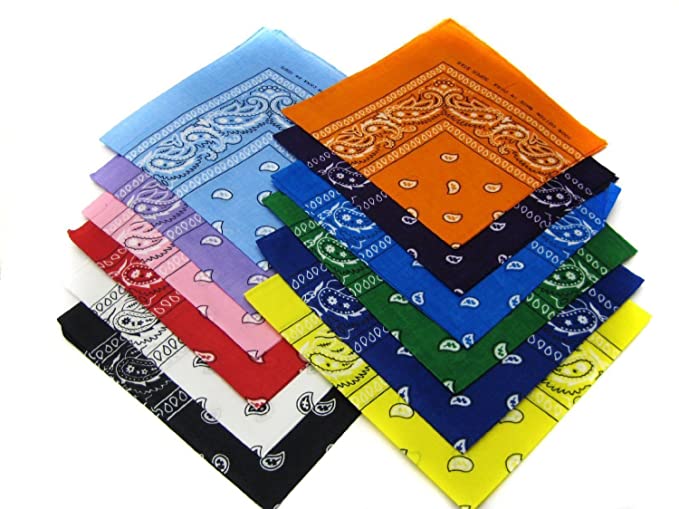 12 Color Pack Bandana - Assorted Colors