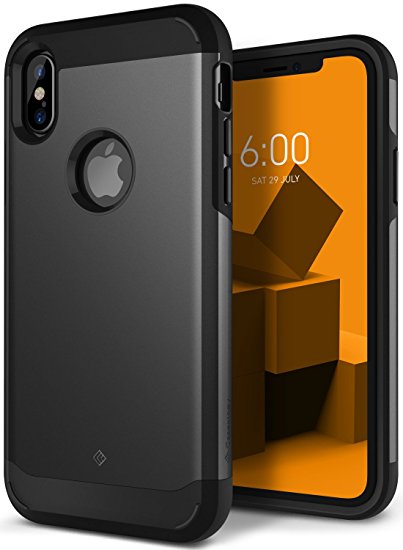 Caseology Legion Series Case Designed for iPhone X with Heavy Duty Protection and Slim Protective Dual Layer Design for Apple iPhone X/iPhone 10 - Charcoal Gray