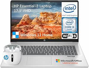 HP 2024 Newest Laptops 17 Inch, FHD IPS Screen 17.3 Laptop Computer, Intel Core i3 8-Cores, 32GB RAM, 1TB SSD, Windows 11 Laptop, Lifetime Office, 10-Key Numeric Keyboard, Webcam, Wi-Fi 6, USB-C