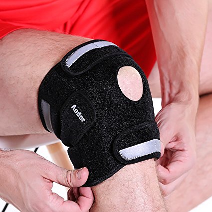 Aodor Black Breathable Knee Brace for Outdoor Activities,Tear,Bursitis,Arthritis,Joint Pain Relief,Injury Recovery-Sprained Knee Brace- for Knees Compression-Knee Protector for Motorcycle-New Design