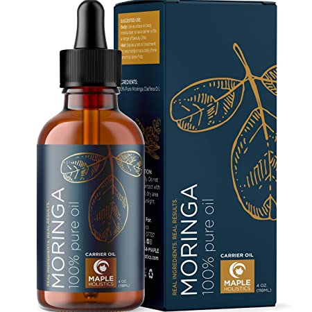 Moringa Oil Serum Moringa Oleifera Natural Hair Oil for Dry Hair Care - Natural Skin Care Body Oil Moisturizer and Antioxidant Serum for Face