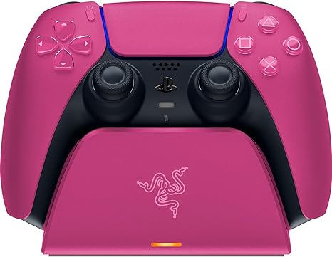 Razer Quick Charging Stand for PlayStation 5: Quick Charge - Curved Cradle Design - Matches PS5 DualSense Wireless Controller - One-Handed Navigation - USB Powered - Pink (Controller Sold Separately)