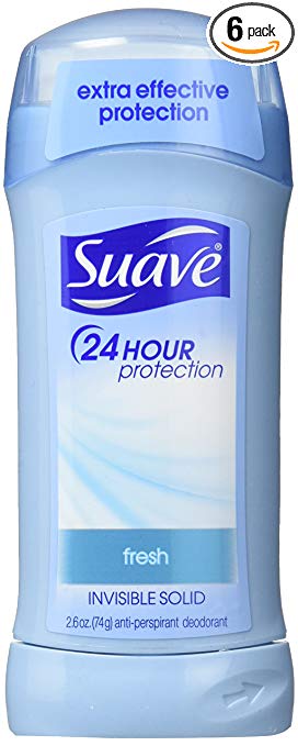 Suave 24 Hour Protection Fresh Invisible Solid Anti-Perspirant 2.6 oz.(pack of 6)