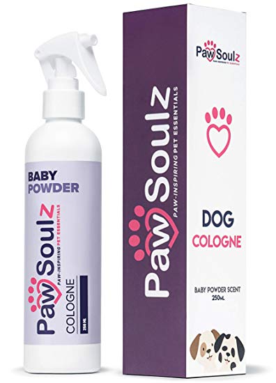 Paw Soulz Premium Dog Cologne Baby Powder - Long Lasting Dog Deodoriser Spray - Contains Aloe - Replenish Skin & Coat - Hypoallergenic - Natural Conditioner Perfume for Dogs & Puppies
