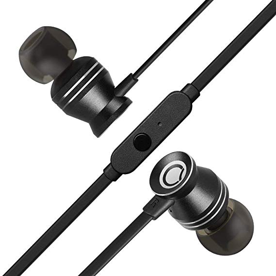 Earbuds, GGMM Wired Earphones Noise Isolating Earbuds with Microphone Heavy Deep Bass Ear Buds, in Ear Headphones Fits All 3.5mm Jack Device (C300-Black-01)