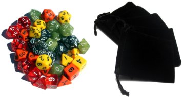 30 Polyhedral Dice  Random  35 Dice in 5 Complete Sets