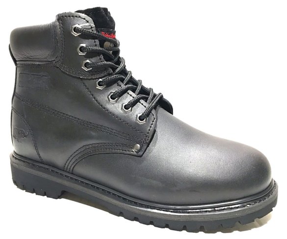 LM Men's Premium Full-Grain Leather Plain Rubber Sole Soft Toe Work Boots Snow Boots