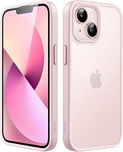 JETech Matte Case for iPhone 13 6.1-Inch, Shockproof Military Grade Drop Protection, Frosted Translucent Back Phone Cover, Anti-Fingerprint (Pink)