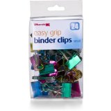 OfficemateOIC Small Easy Grip Metallic Binder Clips Pack of 24 Assorted Colors 31053