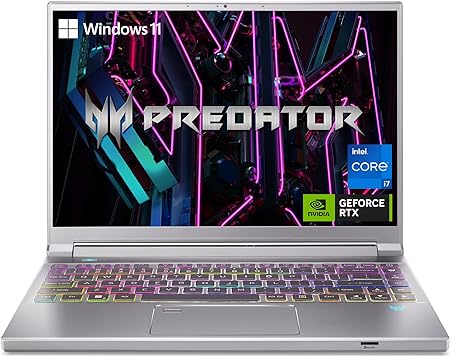 Acer Predator Triton 14 Gaming/Creator Laptop | 13th Gen Intel i7-13700H | NVIDIA GeForce RTX 4070 | 14" Mini LED 250Hz G-SYNC Display | 16GB LPDDR5 | 1TB PCIe Gen4 SSD |WiFi 6E | PT14-51-7979, Silver