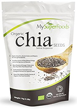 Organic Chia Seeds (1 kilogram/2.2lbs) | Highest Quality Available | By MySuperFoods