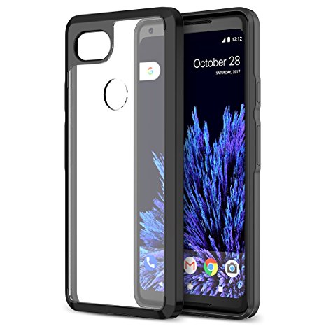 Trianium CLARIUM SERIES Case for Google Pixel 2 XL (2017) Premium Pixel 2 XL Phone Case Clear Cover [Shock Absorption TPU  PC Back] Reinforced Corner Cushion /Scratch Resistant Protection -Black/Clear