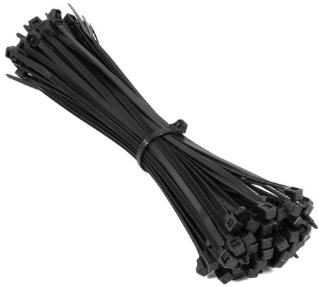 RK Self-Locking 12-Inch Nylon Cable Ties in Black (120 Lbs Tensile Strength) - 100 Count Pack