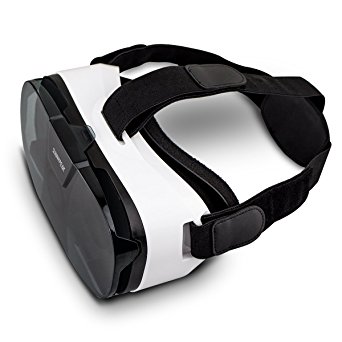 SUNNYPEAK Plastic PD & FD Adjustable VR Virtual Reality Headset Google Cardboard Video Game Glasses To Get Immersive 3D Experience for iPhone 6 Plus Samsung Note Galaxy LG Moto HTC Sony, White