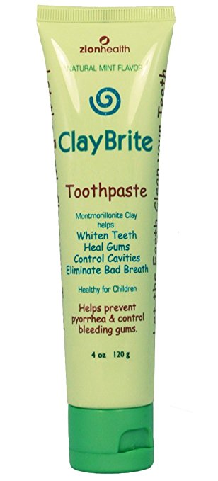 Zion Health Claybrite Natural Toothpaste, Natural Mint, 4 Ounce