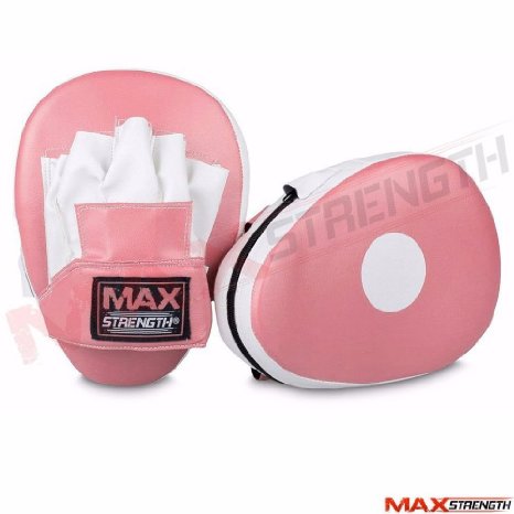 MAXSTRENGTH ® Focus Pads Hook and Jab Mitts MMA Boxing Martial Arts Muay Thai Kickboxing Sparring Punch Bag Pad.
