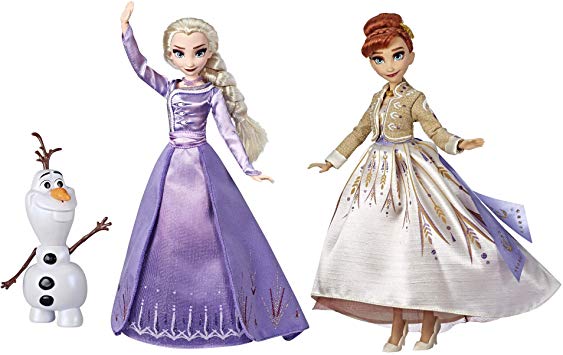Frozen Disney Elsa, Anna, & Olaf Deluxe Fashion Doll Set with Premium Dresses, Shoes and Accessories Inspired by Disney's 2 (Amazon Exclusive)