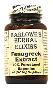 Fenugreek Extract - 70% Furostanol Saponins - 60 600mg VegiCaps - Stearate Free, Bottled in Glass! FREE SHIPPING on orders over $49!