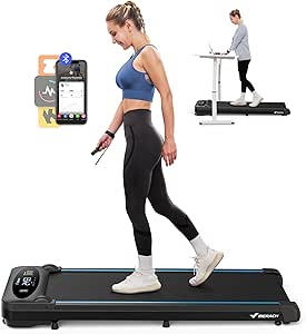 MERACH Under Desk Treadmill,Walking Pad Treadmill 3 in 1 for Home/Office with 265lb Capacity, 2.75HP Portable Walking Treadmill with Magnetic Remote Control, LED Display, Portable Handle