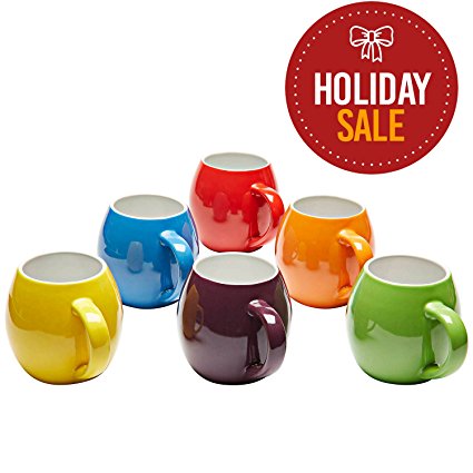 Premium Ceramic Set of 6, Colorful Meal Stoneware (6, Mugs)