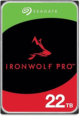 Seagate IronWolf Pro ST22000NT001 Disque dur interne NAS 22 To 3,5" 7200 tr/min CMR 256 Mo de mémoire cache SATA 6 Go/s   3 ans de service Rescue