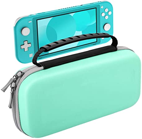 MoKo Carrying Case for Nintendo Switch Lite, Travel Case Hard Shell EVA Tough Storage Bag Holder for Nintendo Switch Lite Console, Accessories & Game Cards - Turquoise