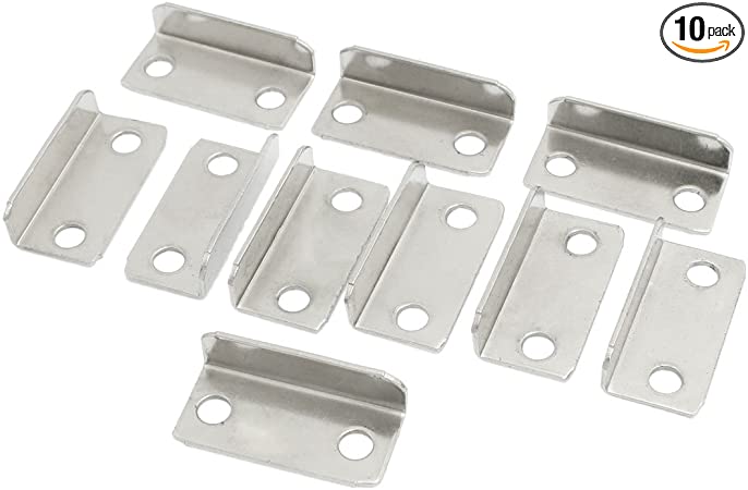 uxcell 10 Pcs Home Office Silver Tone Metal Angled Drawer Lock Strike Plate