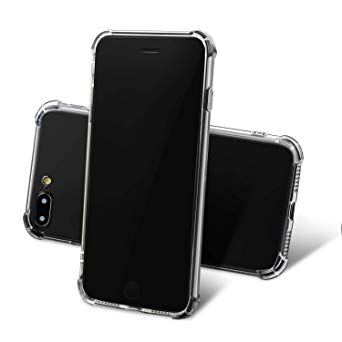 iPhone 8 Plus Case/iPhone 7 Plus Case, EESHELL Slim Crystal Clear TPU Bumper Cushion Cover with Reinforced Corners, Anti-Scratch Rugged Back Panel for iPhone 8P/iPhone 7P 5.5 Inch - Crystal Clear
