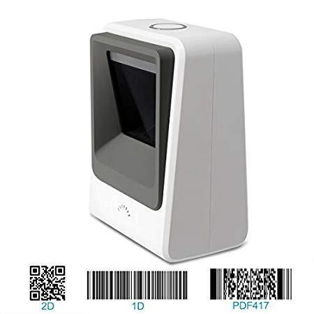 2D Barcode Scanner Omnidirectional Hands-Free Automatic Bar Code Readers,1D 2D Barcode Scanner QR PDF417 Data Matrix UPC Rechargeable Bar Code Scanner for Laptops/PC/Android/Apple iOS