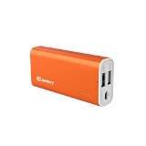 Jackery Pop Portable Charger 5200mAh External Battery Pack - Dual USB Portable Battery and Travel Charger for Apple iPhone 6s 6s Plus 6 Plus 5S 5C iPad Air Mini Samsung Galaxy S6 S5 Note LG HTC and more Orange