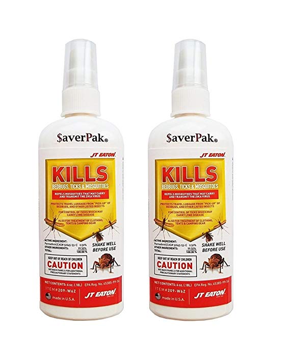 $averPak 2 Pack – 2 Six Ounce Bottles of JT Eaton Kills Bedbugs, Ticks & Mosquitoes Permethrin Clothing & Gear Treatment Pump Spray