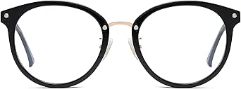 SOJOS Retro Round TR90 Blue Light Reading Glasses Womens Mens Readers Computer Glasses Eyewear Frame SJ9001