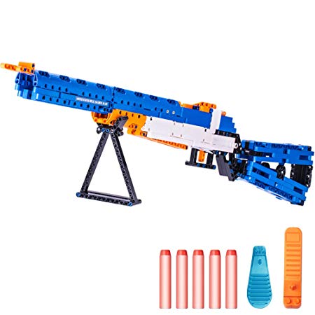 iPlay, iLearn Kids Building Gun Kits, M1 Galland Rifle Model Blocks Toy Set, Simulated Soft Bullet Shooting Bricks Playset Gift Collection for Age 6, 7, 8, 9, 10, 11, 12, 13, 14 Boys Teens Adults
