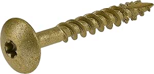 47867 Lag Screws, 1/4" x 2", Star Drive Construction Lag Screws, Rust Resistant, Ceramic Coated Bronze, 1lb Box, 50 pcs