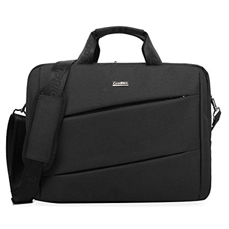 CoolBell(TM) 15.6 inch Nylon Unisex Laptop Shoulder Bag Handbag Carrying Messenger Bag For 15 - 15.6 Inch Laptop / Notebook / MacBook with Shoulder Strap Handle and Pockets,Black