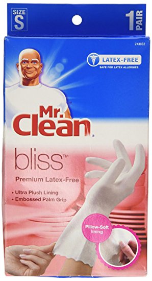 Mr. Clean Bliss Premium Latex-Free Gloves, Small, 4 pairs