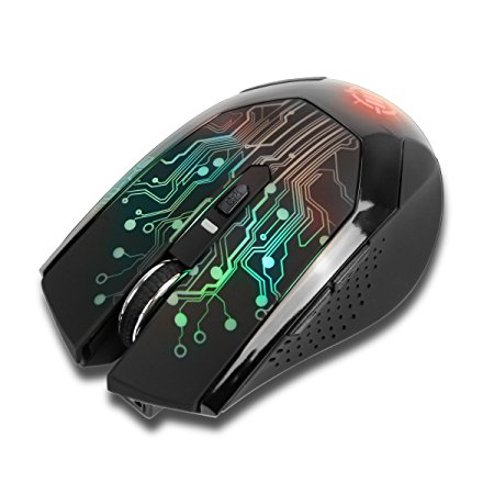 ENHANCE 3500 DPI Wireless Optical LED Gaming Mouse with 2.4GHz Receiver & Ergonomic Fit - Compatible with CybertronPC Borg-Q , Lenovo Erazer , ASUS Rog G20AJ & more Computers