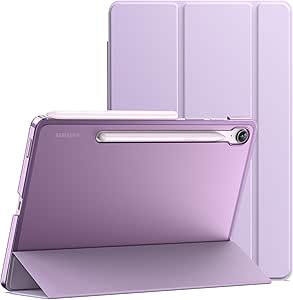 JETech Case for Samsung Galaxy Tab S9 FE 10.9-Inch, Slim Translucent Back Tri-Fold Stand Protective Tablet Cover, Support S Pen Charging, Auto Wake/Sleep (Lavender)