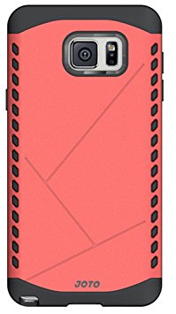 Samsung Galaxy Note5 Armor Case - JOTO Hybrid Dual Layer Armor Galaxy Note 5 Cover Case, Protective Case for Samsung Galaxy Note 5, SM-N920 (Orange Pink)