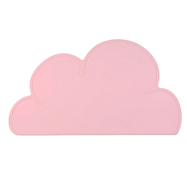 Kids Silicone Cloud Placemat Dinnerware Table Mat Washable Portable Place Mat (Pink)
